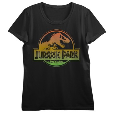 Jurassic Park Gradient Logo T-Shirt Donna - Collezione Ufficiale Logo Mania