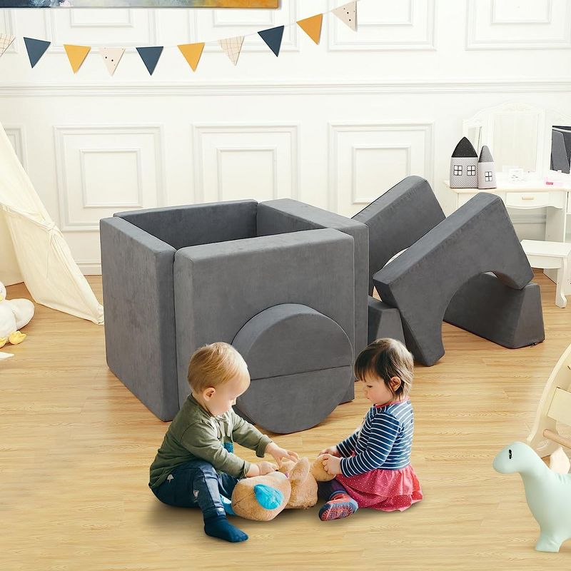 Creative Modular Kids Couch: 8-Piece Toddler Sofa Set for Bedroom & Playroom, 2 of 9
