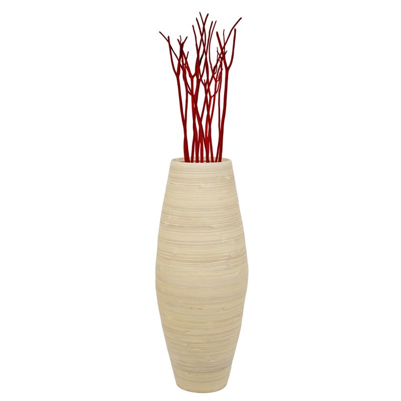 Uniquewise Bamboo Cylinder Shaped Floor Vase - Handcrafted Tall Decorative Vase - Ideal for Dining Room, Living Room, and Entryway, 1 of 9