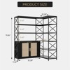 Corner Bookshelf, 6 Tier L-Shaped Industrial Bookcase with Cabinet, Vintage Farmhouse Corner Shelf - 2 of 4