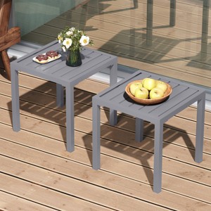 Crestlive Products Outdoor 16in Side Table Small Metal Square End Table - 1 of 4