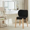 2PCS Teddy Fabric Vanity Chair Set - Dining Chair,Modern Love Backrest Stools for Bedroom, Home Office & Living Room - 4 of 4