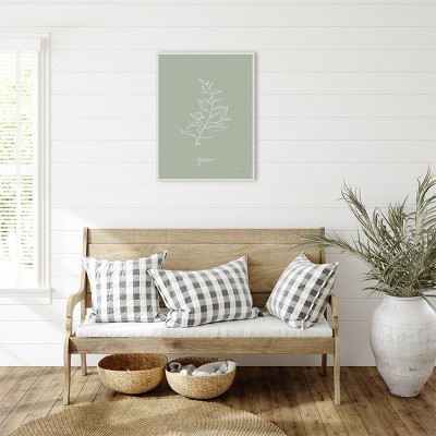 Sylvie Beaded White Framed Botanical Canvas Wall Art