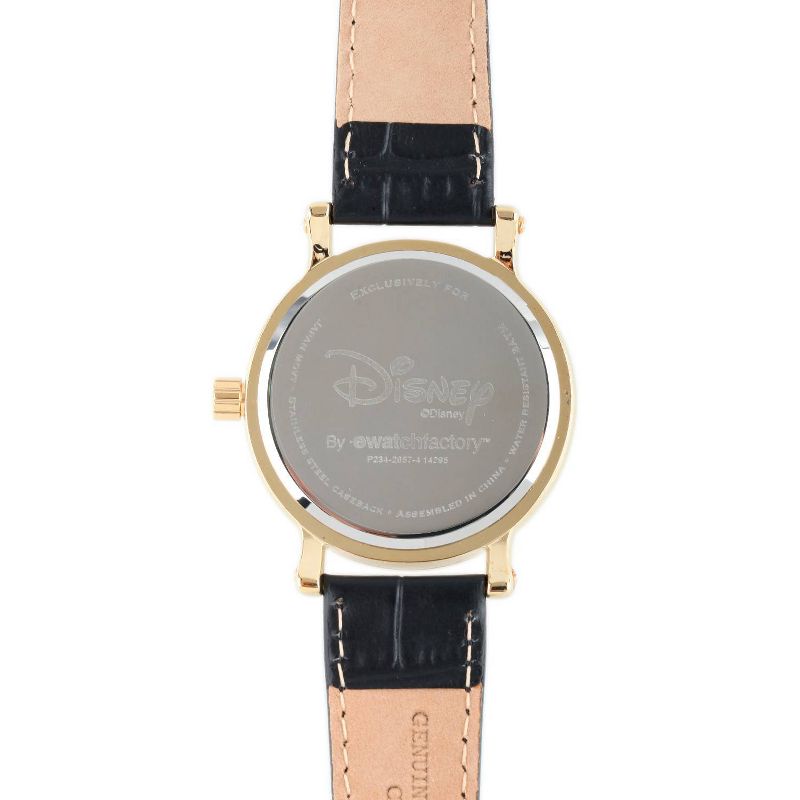 Women&#39;s Disney Minnie Mouse Shinny Vintage Articulating Watch with Alloy Case - Black/Gold, 4 of 6