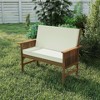HOMLUX Patio Solid Wood Garden Bench 2-Seat Chair with Seat Cushion & Inclined Backrest - 4 of 4