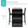 Best Choice Products 3-Piece Wooden Counter Height Dining Table Set for Kitchen, Dining Room w/ Storage - 3 of 4