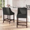Merrick Lane 24 Inch Counter Height Stool with Nailhead Trim - Set of 2 - 2 of 4