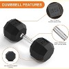 100LB Rubber Hex Dumbbell Set, 35-50LB Weight Pairs, Multiple Sizes for Home Gym, Strength Training & Muscle Building Equipment - 2 of 4