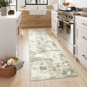 Modern Abstract Non Slip Area Rug Stain Resistant Contemporary Soft Rugs Ultra Low Pile Indoor Mat for Living Room Bedroom Kitchen - 1 of 4