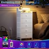 WOWLIVE 5 Drawer Dresser With 2-Tier Open Shelf, Dresser With Power Outlet & LED - 4 of 4