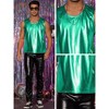 INSPIRE CHIC Men's Round Neck Sleeveless Shiny Disco Party Metallic Tank Top - 4 of 4