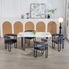 CENGHU Dining Chairs Set of 2, Contemporary Designed PU Fabric Upholstered Barrel Side Chairs with Black Metal Legs, Kitchen Accent Chairs, Gray - 4 of 4