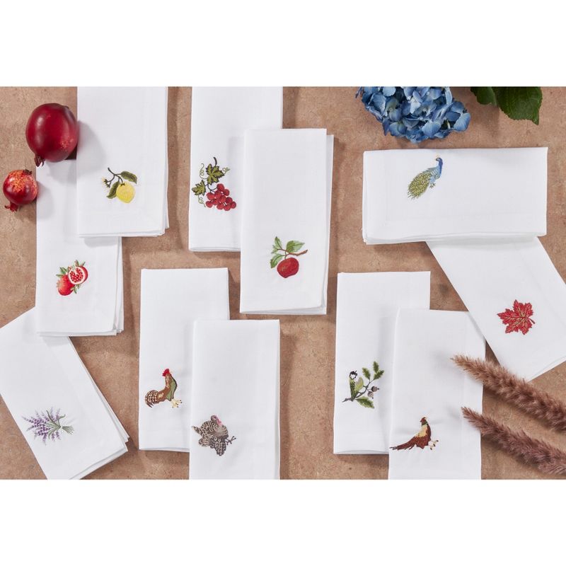 Saro Lifestyle Table Napkins With Embroidered Grapes Design (Set of 4), 4 of 5