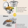 Chafing Dish Buffet Set , Round Stainless Steel Food Warmers with Water Pan, Lid, Frame, Fuel Holder for Catering and Parties - 4 of 4