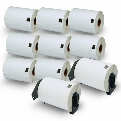 BETCKEY - Compatible Shipping Labels Replacement for Brother DK-1241 , 4in x 6in, Use with Brother QL Label Printers 10 Rolls + 2 Reusable Cartridges