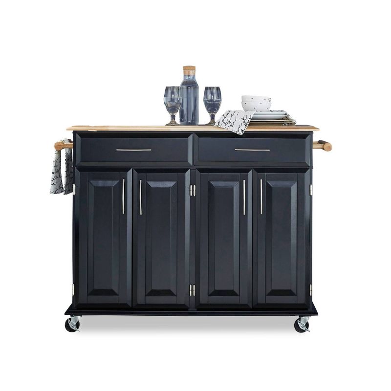 Dolly Madison Kitchen Island Cart Wood/Black/Natural - Home Styles, 6 of 21