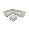 Luxurious 100.8 Velvet Upholstered U-Shaped Corner Sectional Sofa with Ottoman, Vertical Channel Tufting, Gold Base, and 4 Pillows - 4 of 4