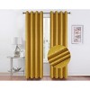 Kate Aurora 2 Pack Hotel Embossed Textured Light Filtering Grommet Top Window Curtain Panels - 3 of 3