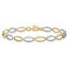 Black Bow Jewelry 14k Two Tone Gold, 5mm Oval Link Chain Bracelet, 7 Inch - 3 of 4