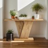 Hommoo Farmhouse Console Table with V-Shaped Pedestal Brown - 2 of 4