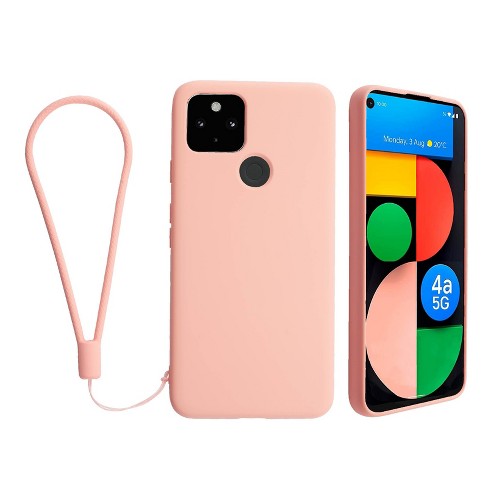 Insten Liquid Silicone Case For Google Pixel 4a 5G (2020)(NOT For Pixel 4a)  Soft Microfiber Full Body Protective Cover, Pink