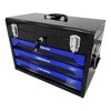 Ridstar 20'' Portable Multi-Function 3-Drawer Steel Toolbox with Metal Latches & Top Storage Tray For Garage, Home & Workbench-Blue - 3 of 4