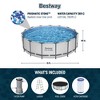 Bestway Steel Pro 15’ x 48" Round Steel Above Ground Outdoor Swimming Pool Metal Frame for Backyards, Blue - 3 of 4