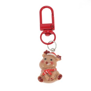 Unique Bargains Christmas Keychain Lobster Clasp Alloy Resin Multicolor 1 Pc - 1 of 3