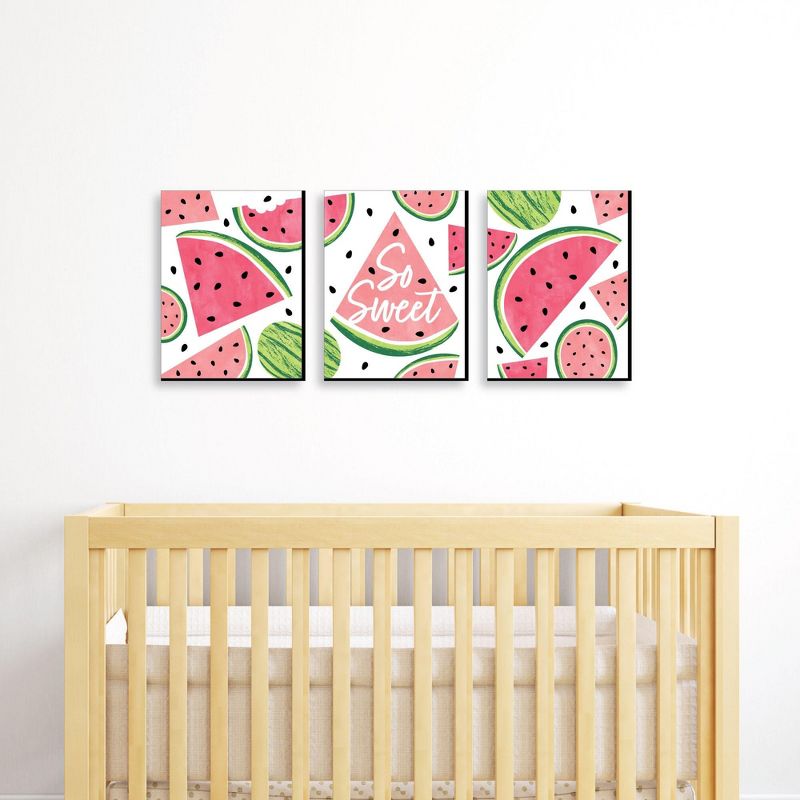Big Dot of Happiness Sweet Watermelon - Fruit Kitchen Wall Art and Kids Room Decor - 7.5 x 10 inches - Set of 3 Prints, 2 of 8