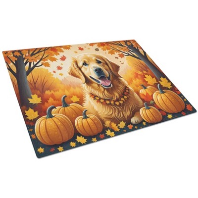 NEW Golden Retriever Fall Glass Cutting Board Decorative Tempered Glass Kitchen Cutting and Serving Board Large Size Chopping Board