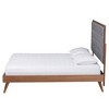 Baxton Studio Queen Dericia Fabric and Wood Platform Bed Gray/Walnut Brown - 3 of 4