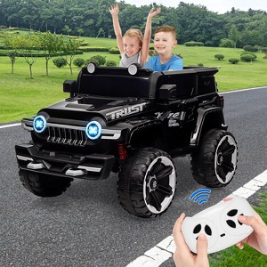 WhizMax 2-Seater Kids Ride On Truck, 12V-Powered Electric Vehicle with Spring Suspensions,Remote Control,Decorative Spare Tire,USB,Music,for Boys Girls - 1 of 4