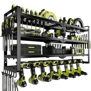 Hausource 4 Layer Power Tool Organizer with 8 Drill Holder Tool Storage Rack Gift for Men - 1 of 4