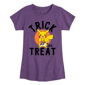 Girls' - Pokémon - Trick Or Treat Fitted Short Sleeve Graphic T-Shirt - 1 of 4