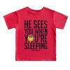 SmileyWorld He Sees You When You're Sleeping - Toddler Short Sleeve Graphic T-Shirt - 2 of 4