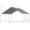 EROMMY 20x20 Heavy Duty Carports, Waterproof & UV Protected Garage Top Tarp Shelter Cover, Outdoor Portable Garage For Car - 4 of 4