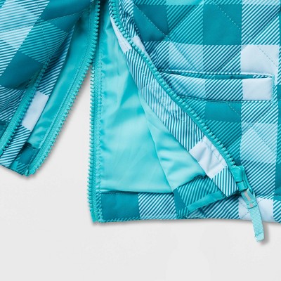 Детские куртки Cat & Jack Toddler Adaptive Quilted Jacket - Cat & Jack™ Blue 4T: Midweight Hooded Coat, Stripe Pattern, 2 Pockets — фото 4
