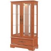 Okak Vintage Display Cabinet, Storage Cabinet with 2 Doors and 1 Drawers, Freestanding Cabinet for Living Room, Bedroom and Office, Dark Oak - 3 of 4