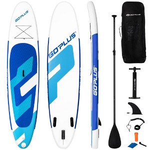 Costway 11ft Inflatable Stand Up Paddle Board 6'' Thick W/Backpack Leash Aluminum Paddle - 1 of 4