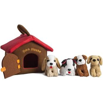 KOVOT Plush Pet Puppies with Interactive Barking Sounds and Carrier Dog House