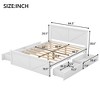 Queen Size Wooden Platform Bed with Four Storage Drawers and Support Legs - 4 of 4