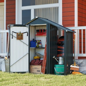 ORRD Campcraft Small Metal Garden Shed, Galvanized Steel, Waterproof Outdoor Storage with Lock System - 1 of 4