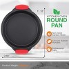 NutriChef Non-Stick Round Pan - Deluxe Nonstick Gray Coating Inside & Outside with Red Silicone Handles - 2 of 4