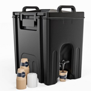 ROVSUN Insulated Beverage Dispenser, Juice Dispenser Ice and Hot Drink Server with Handles, Faucet & 20 Cups - 1 of 4