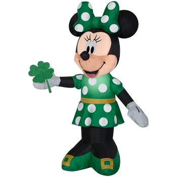 Gemmy Airblown Inflatable St. Patrick's Day Minnie Mouse, 3.5 ft Tall, Green