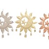 Set of 3 Iron Eclectic Sun and Star Windchime Gold/Bronze/Silver - Olivia & May: Indoor Decorative Bells, Made in India - 4 of 4