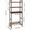 Bathroom Storage Shelf Over - Toilet Organizer Rack Freestanding Toilet Space Saver 3 - Tier Adjustable Shelves Walnut - 3 of 4