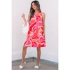 Amaryllis Women’s Sleeveless A-Line Mini Dress Retro Abstract Swirl Print Lightweight with Side Pockets - 2 of 4