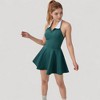 Anna-Kaci Active Women's Sleeveless Tennis Dress with Contrast Polo Collar and Flared Skirt Design - 3 of 4
