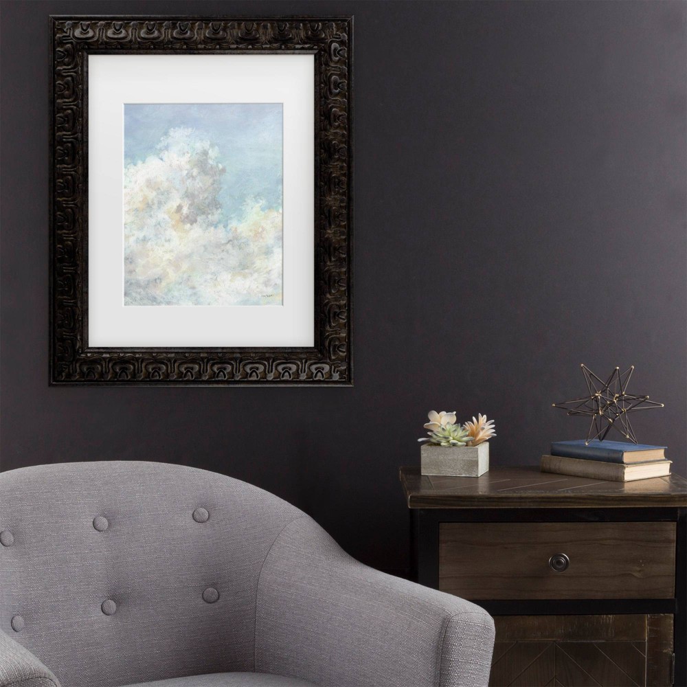 Trademark Fine Art 11"x14" Lisa Audit Heavenly Blue 05 Matted Framed Art Dark Gold